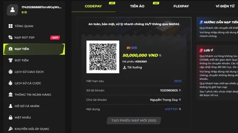 Sở hữu tài khoản hợp pháp